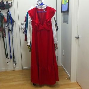 Red maxi dress
